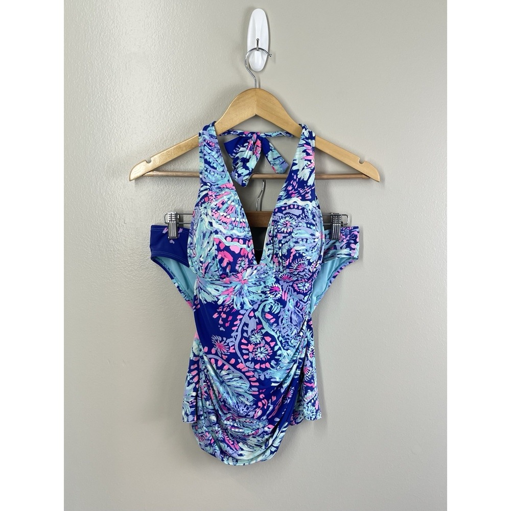 Lilly Pulitzer Tankini Two-Piece Swim Set Top and Bottom Size 8 MULTICOLOR